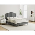 thumbnail image 1 of Orpheus Tufted Upholstered Platform Bed-QB, GREY, 1 of 10