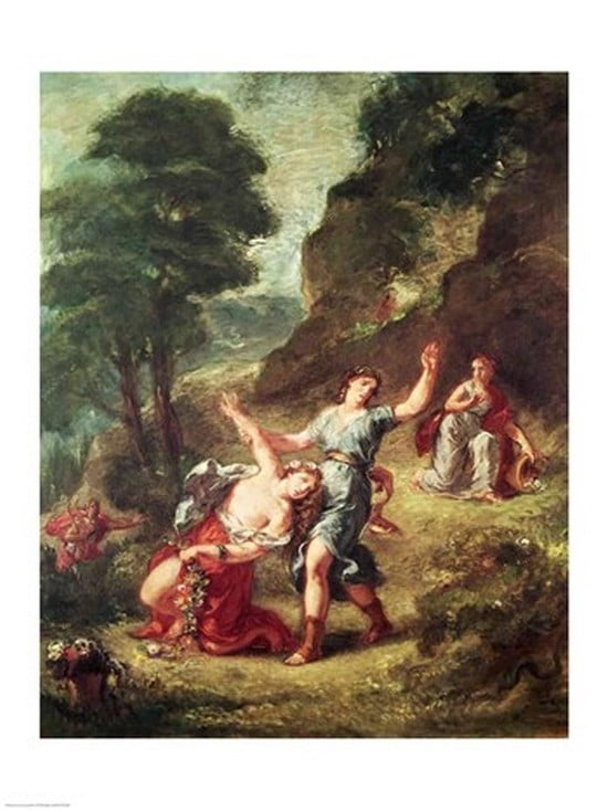 Orpheus and Eurydice Spring from a series of the Four Seasons 1862 Canvas Art - Eugene Delacroix (24 x 36)