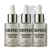 Orphic Shimmer Dry Oil, Lightweight Body Glow Oil, Shimmer Oil for Legs Shoulders and Collarbone, Travel Size 1 Oz Icy*3