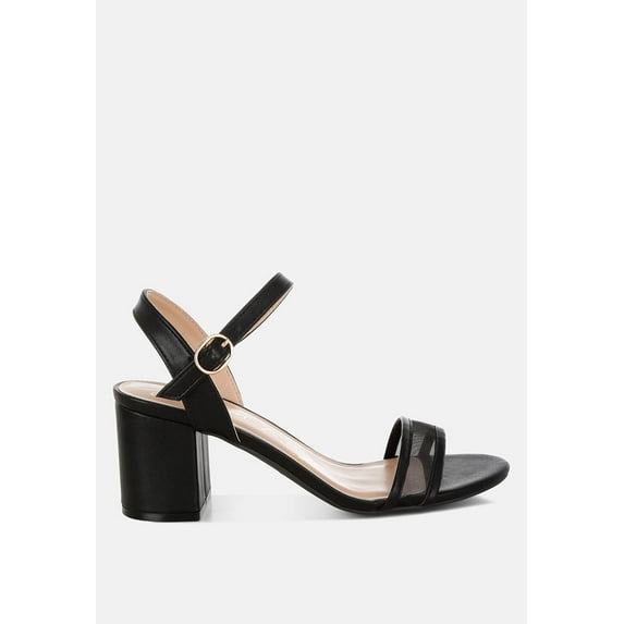 Orpina Mesh Pin Buckle Block Heels
