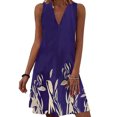 thumbnail image 1 of Orqqct Women Floral Print Sleeveless V-Neck Summer Dress, 1 of 2