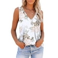 thumbnail image 1 of Orqqct Women Printed Wide Strap Sleeveless V-Neck Casual Tank Tops, 1 of 4