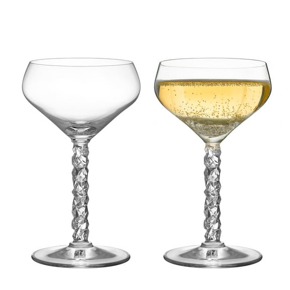 Orrefors Carat Crystal Coupe Champagne Glass (Set of Two)