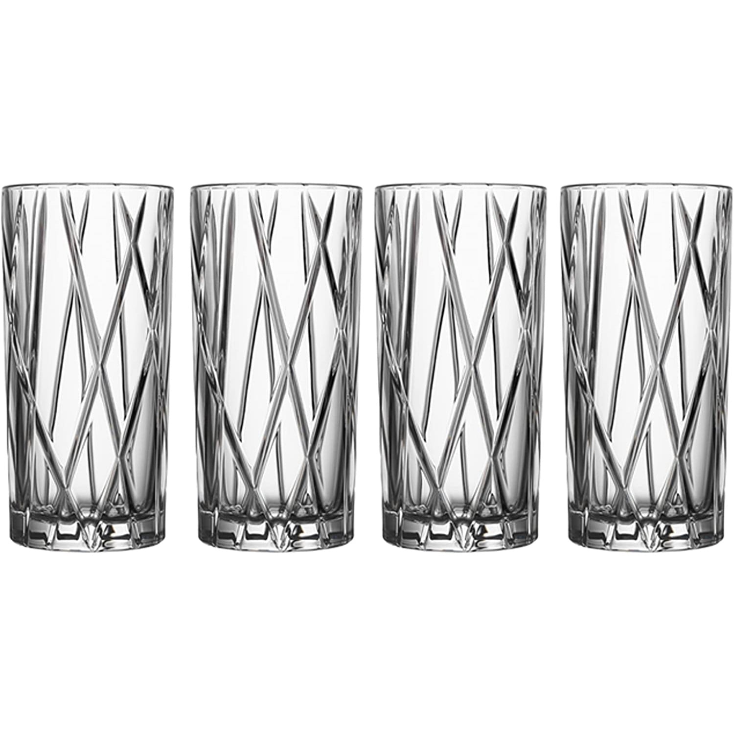 Orrefors Crystal Highball Glass Set with Asymmetric Design