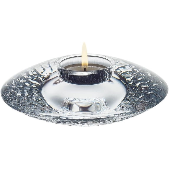 Orrefors Discus Clear Votive Large, Crystal Candle Holder