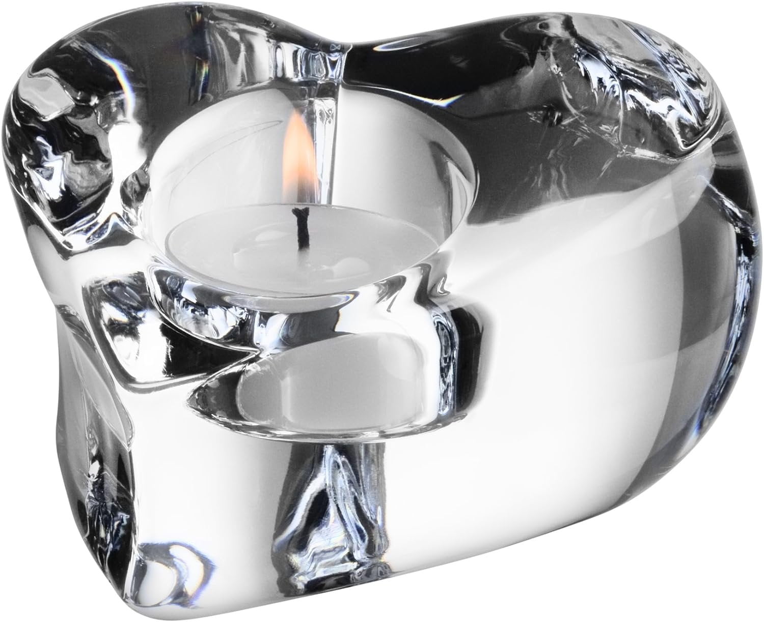 Valentino Heart-Shaped Clear Crystal Votive Holder
