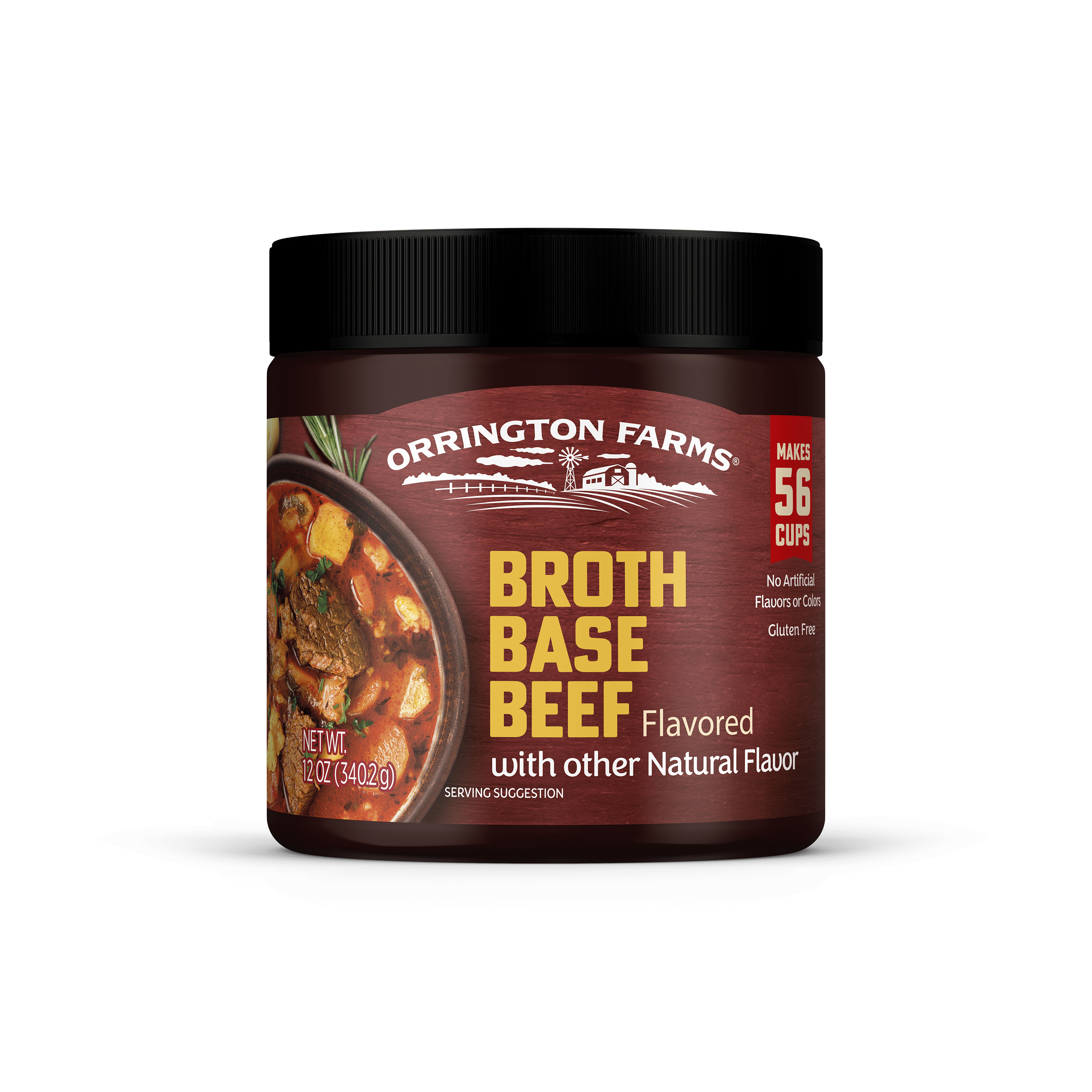 Orrington Farms Beef Flavored Broth Base & Seasoning Jar, 12 Ounce