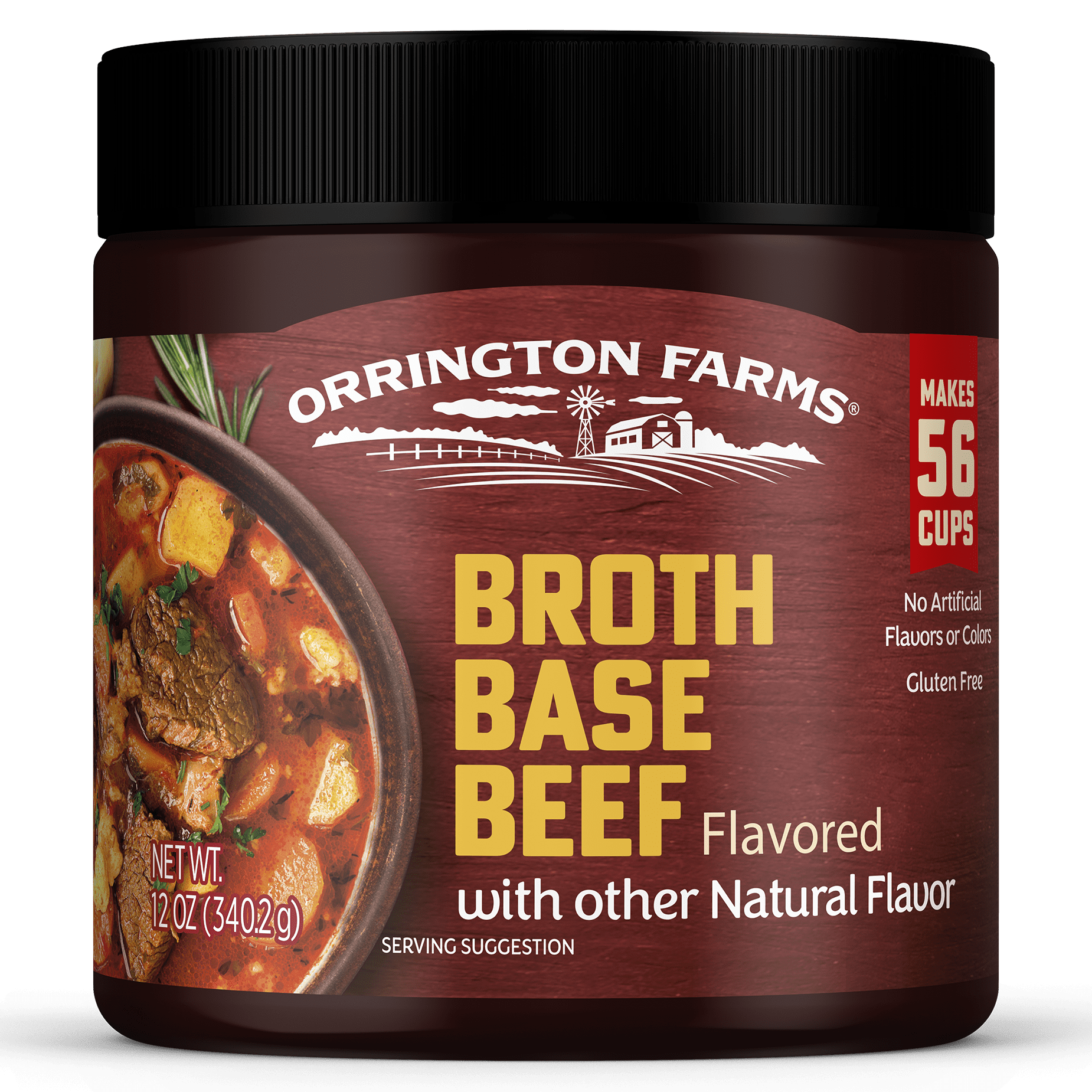 Orrington Farms Beef Flavored Broth Base & Seasoning Jar, Shelf Stable,12.0 oz