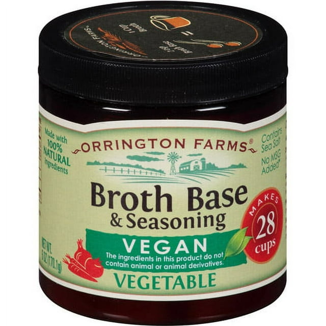 Orrington Farms Vegan Vegetable Broth Base & Seasoning, 6 oz, (Pack of 6)