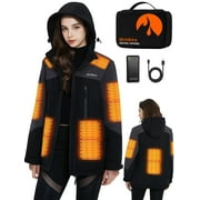ORRNIKKO Heated Jacket for Women with 20000mAh Battery Outdoor Heating Coat 2XL