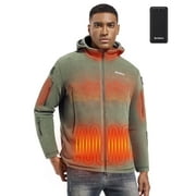 ORRNIKKO Men's Heated Fleece Jacket with 20000mAh Battery Winter Outdoor Jacket M
