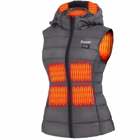 Eoyekli Women's Heated Vest Breathable Feathery Cotton Gray M