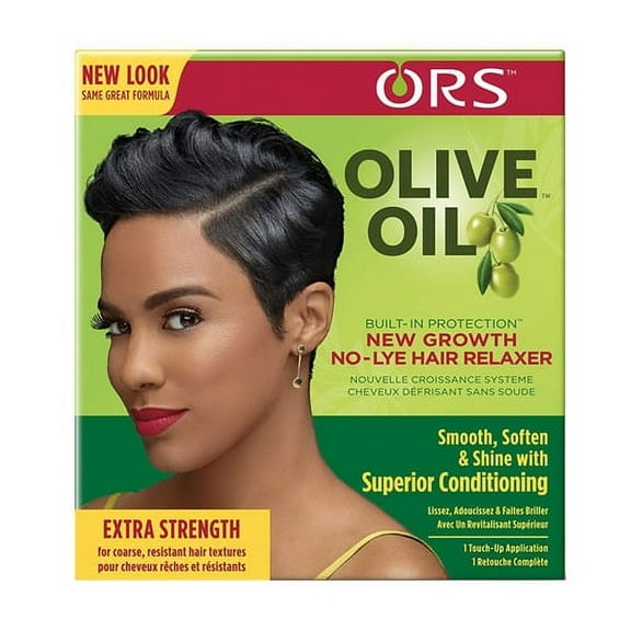 Ors Olive Oil Built In Protection New Growth No Lye Hair Relaxer Kit, Extra Strength, 1 Ea, 3 Pack