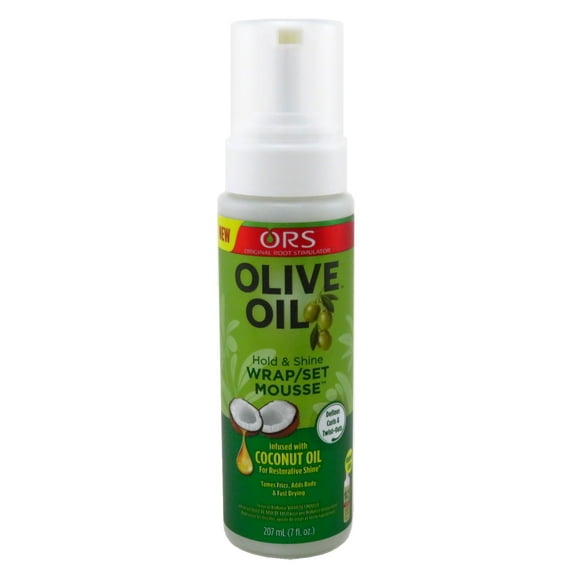 Ors Olive Oil Mousse Wrap/Set Hold & Shine Coconut Oil 7 Ounce (207ml) (Pack of 2)