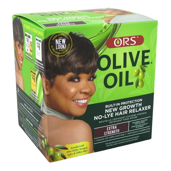 Ors Olive Oil No-Lye Relaxer New Growth Kit X-Strength (Pack of 3)
