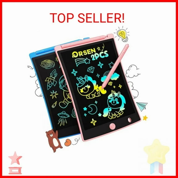 Orsen 2 Pack Lcd Writing Tablet For Kids, Colorful Doodle Board Drawing Pad For