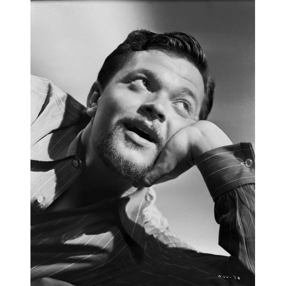 Orson Welles Leaning Head on Hand in Stripes Polo Photo Print (8 x 10)