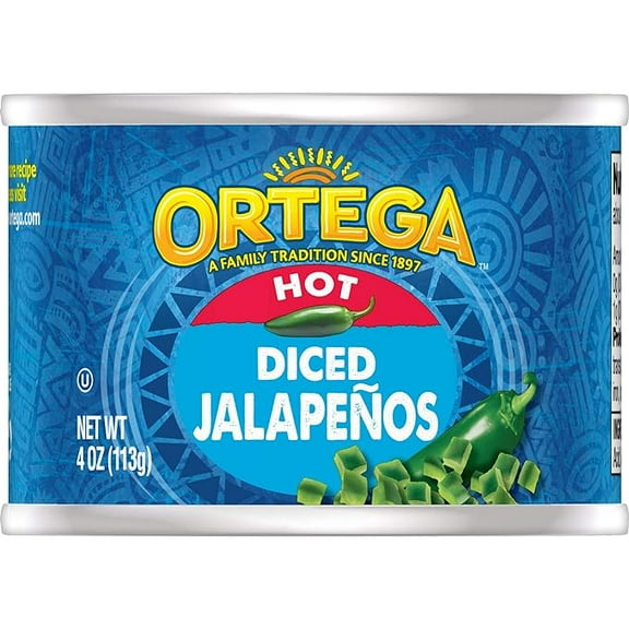 Ortega Diced Jalapenos, Hot, 4 Ounce (Pack of 2)