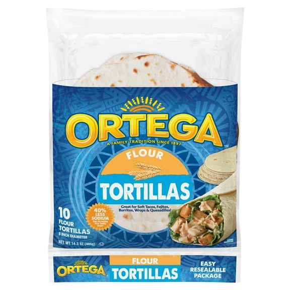 Ortega Flour Tortillas, Kosher, 10 Count, 14.3 oz