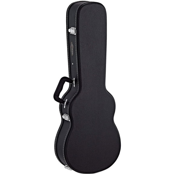 Ortega Guitars Baritone Ukulele Uke Bass Economy Hardshell Case-15 mm Velvet Padding-Black w/Chrome Hardware, OUCSTD-BA