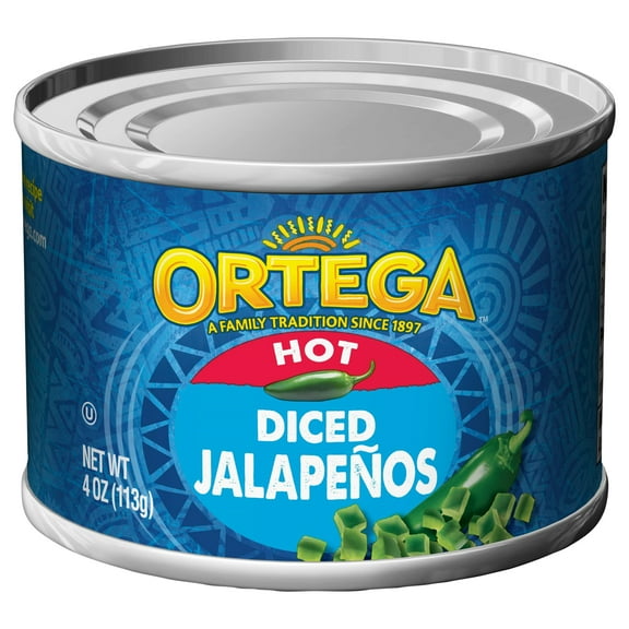 Ortega Hot Diced Jalapenos, Kosher, 4 oz. Can
