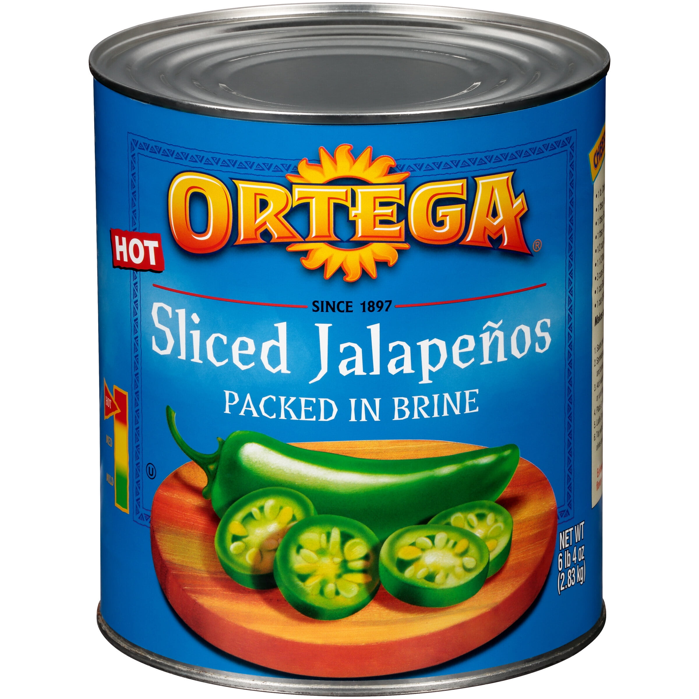 Ortega® Hot Sliced Jalapeños Packed in Brine 6.25 lb. Can