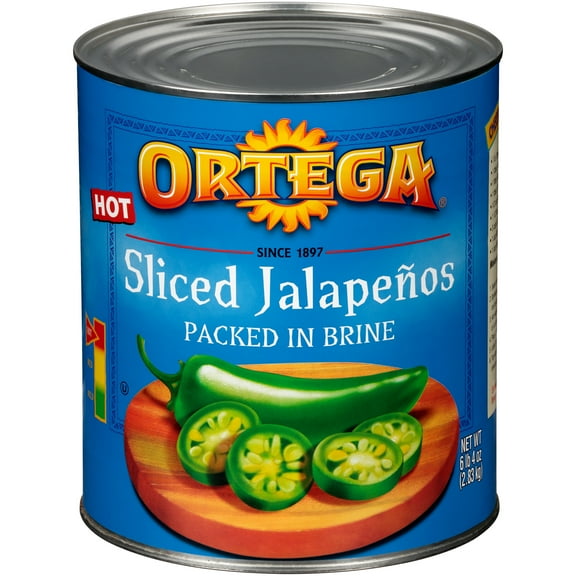 Ortega Hot Sliced Jalapeos Packed in Brine 6.25 lb. Can