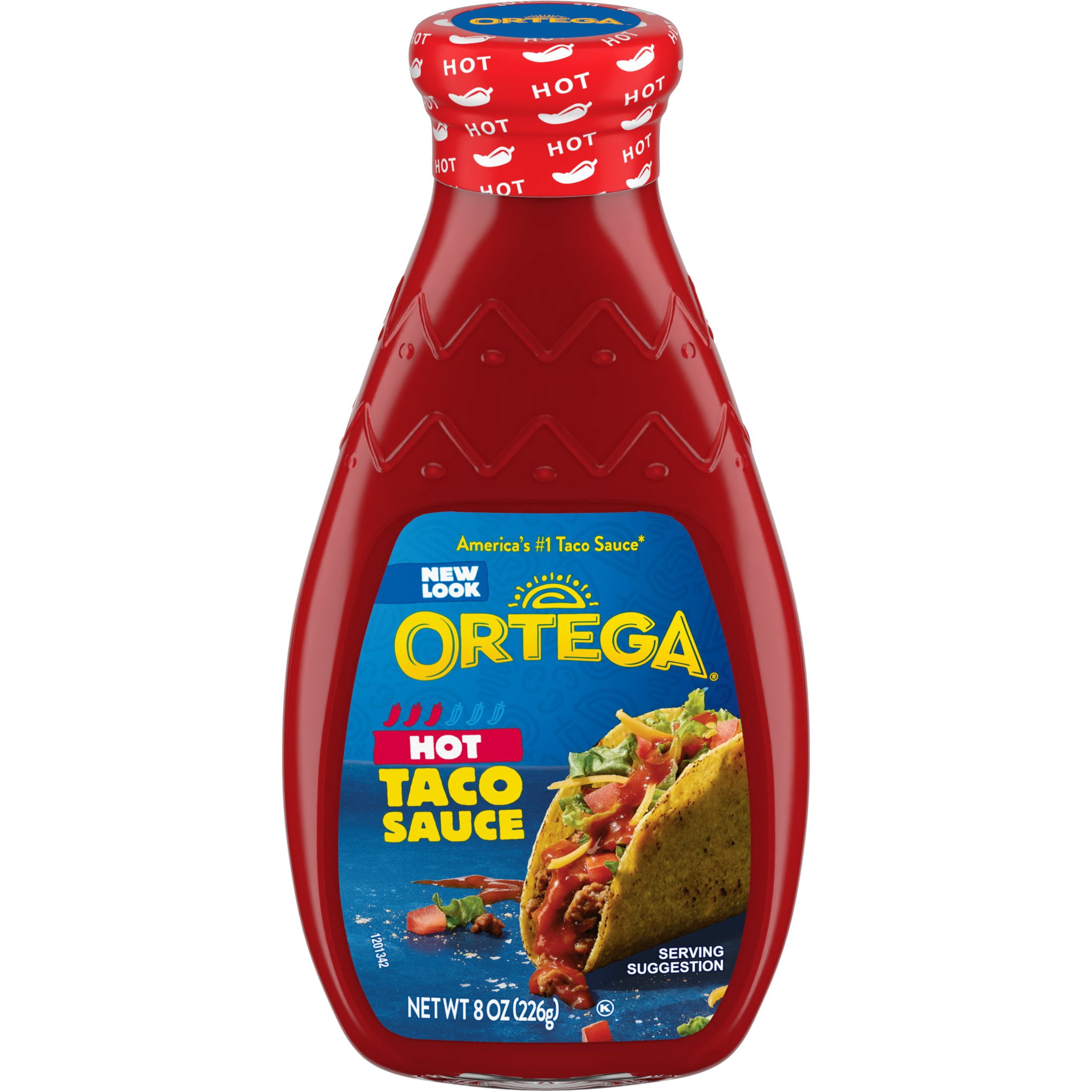 Ortega Hot Thick & Smooth Original Taco and Enchilada Chili Sauce, Kosher, 8 oz