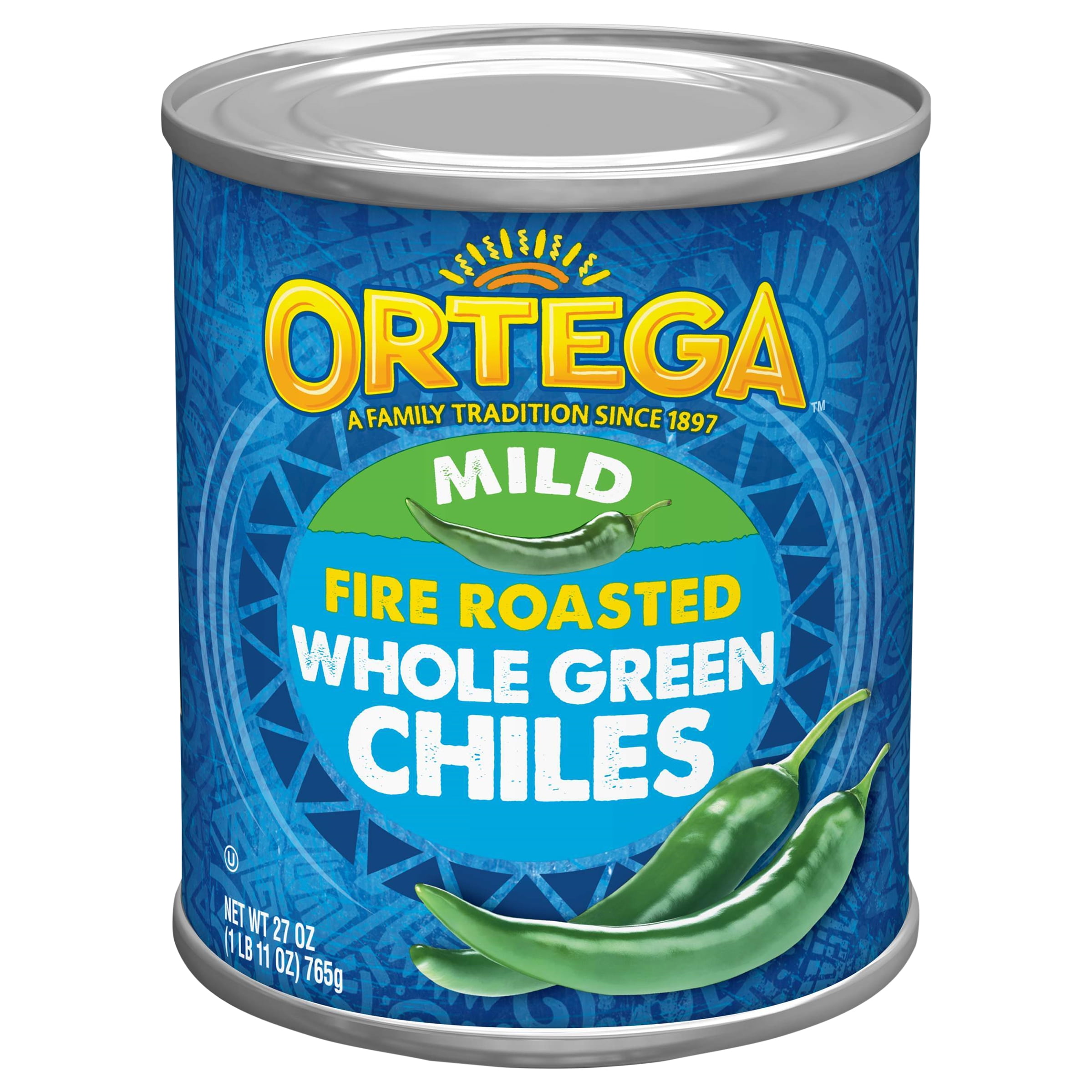 Ortega Mild Fire Roasted Whole Green Chiles, Kosher, 27 oz