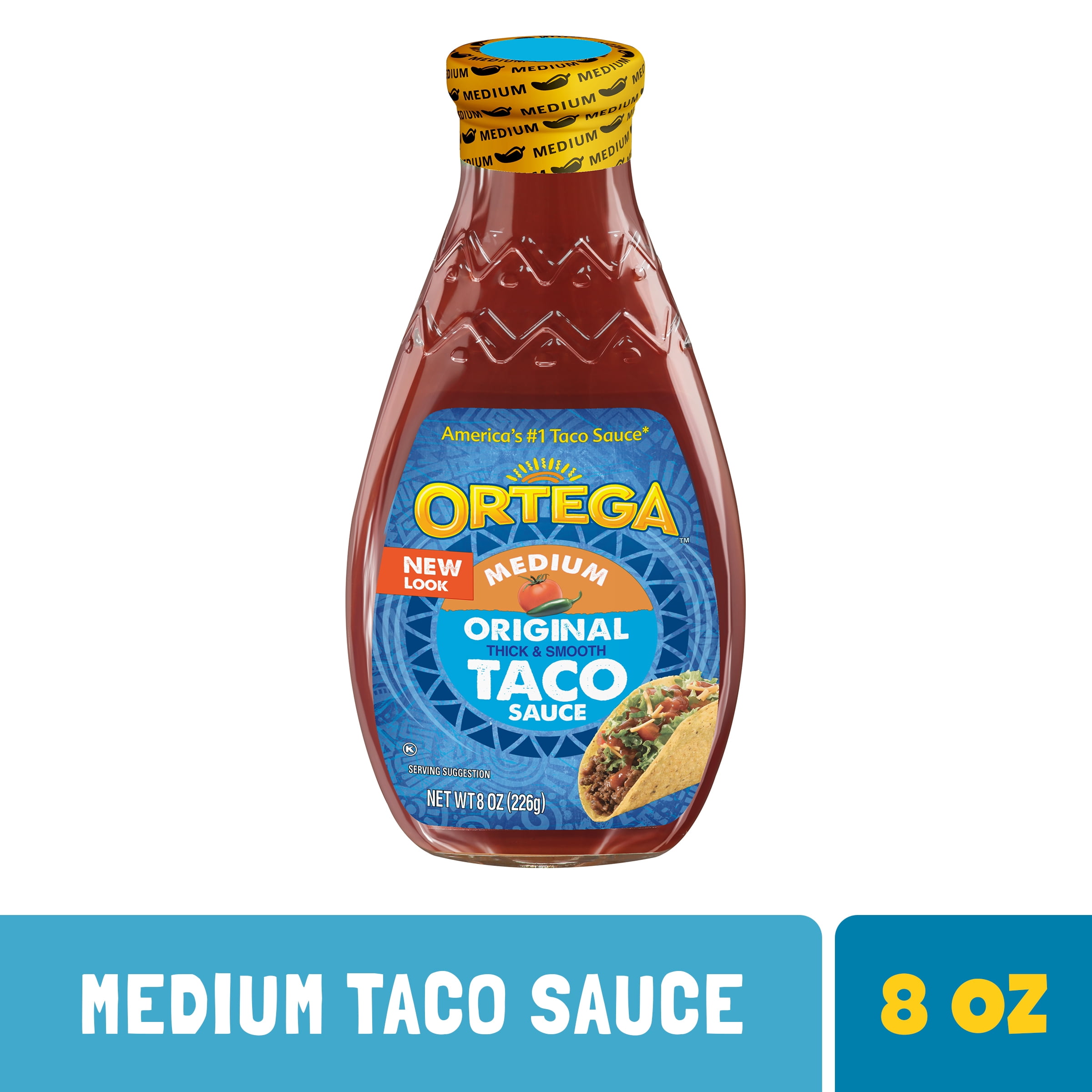 Ortega Original Thick and Smooth Medium Taco Sauce, Kosher, 8 oz