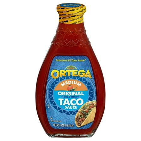Ortega Original Thick and Smooth Medium Taco and Enchilada Chili Sauce, Kosher, 16 oz Jar