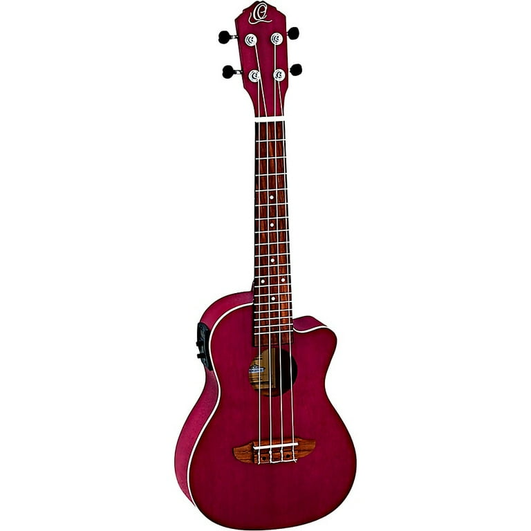 Ortega RUDAWN Earth Series Concert Ukulele Transparent Tequila Sunburst Ruby Raspberry