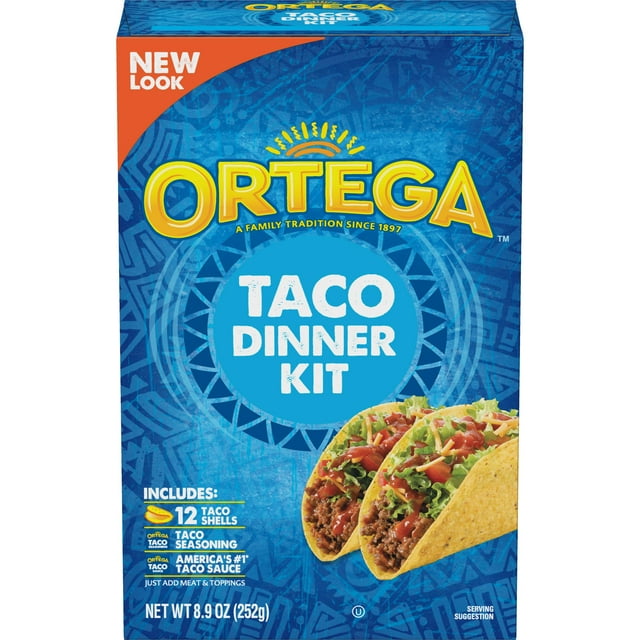 Ortega Taco Dinner Kit, 12 Count Taco Shells, 8.9 oz