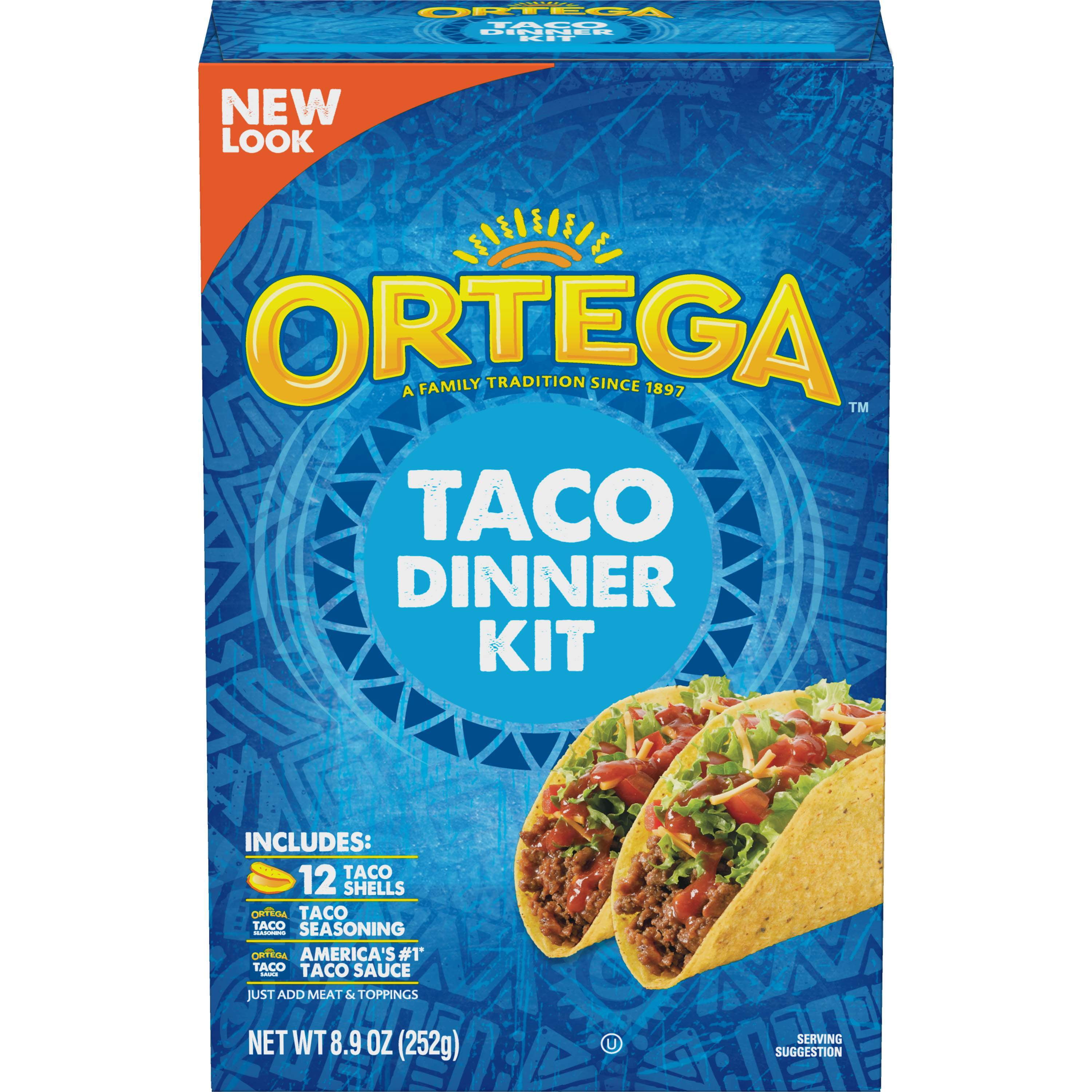 Ortega Taco Dinner Kit, 12 Count Taco Shells, Kosher, 8.9 oz