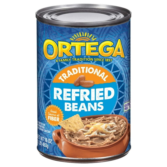 Ortega Traditional Refried Pinto Beans, Gluten Free, 16 oz (Canned)