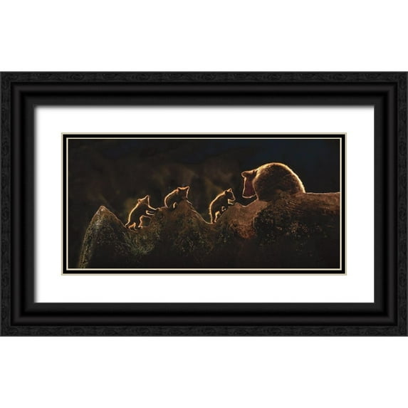 Ortega, Xavier 24x14 Black Ornate Wood Framed with Double Matting Museum Art Print Titled - Triplets