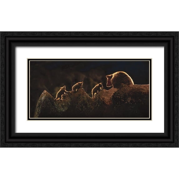 Ortega, Xavier 32x17 Black Ornate Wood Framed with Double Matting Museum Art Print Titled - Triplets