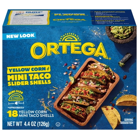 Ortega Yellow Corn Mini Taco Slider Shells Kit, Kosher, 18 Ct