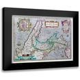 thumbnail image 1 of Ortelius 18x14 Black Modern Framed Museum Art Print Titled - Southern Italy - Ortelius 1595, 1 of 5