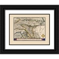 thumbnail image 1 of Ortelius 18x15 Black Ornate Wood Framed with Double Matting Museum Art Print Titled - Adriatic Eastern Region - Ortelius 1570, 1 of 4