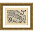 thumbnail image 1 of Ortelius 18x15 Gold Ornate Wood Framed with Double Matting Museum Art Print Titled - Italy - Ortelius 1570, 1 of 4