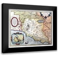thumbnail image 1 of Ortelius 24x20 Black Modern Framed Museum Art Print Titled - Lazio Italy - Ortelius 1570, 1 of 5
