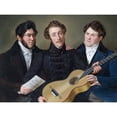 thumbnail image 1 of Orth Three Friends Guitar Men Painting Extra Large Art Print Wall Mural Poster Premium XL, 1 of 3