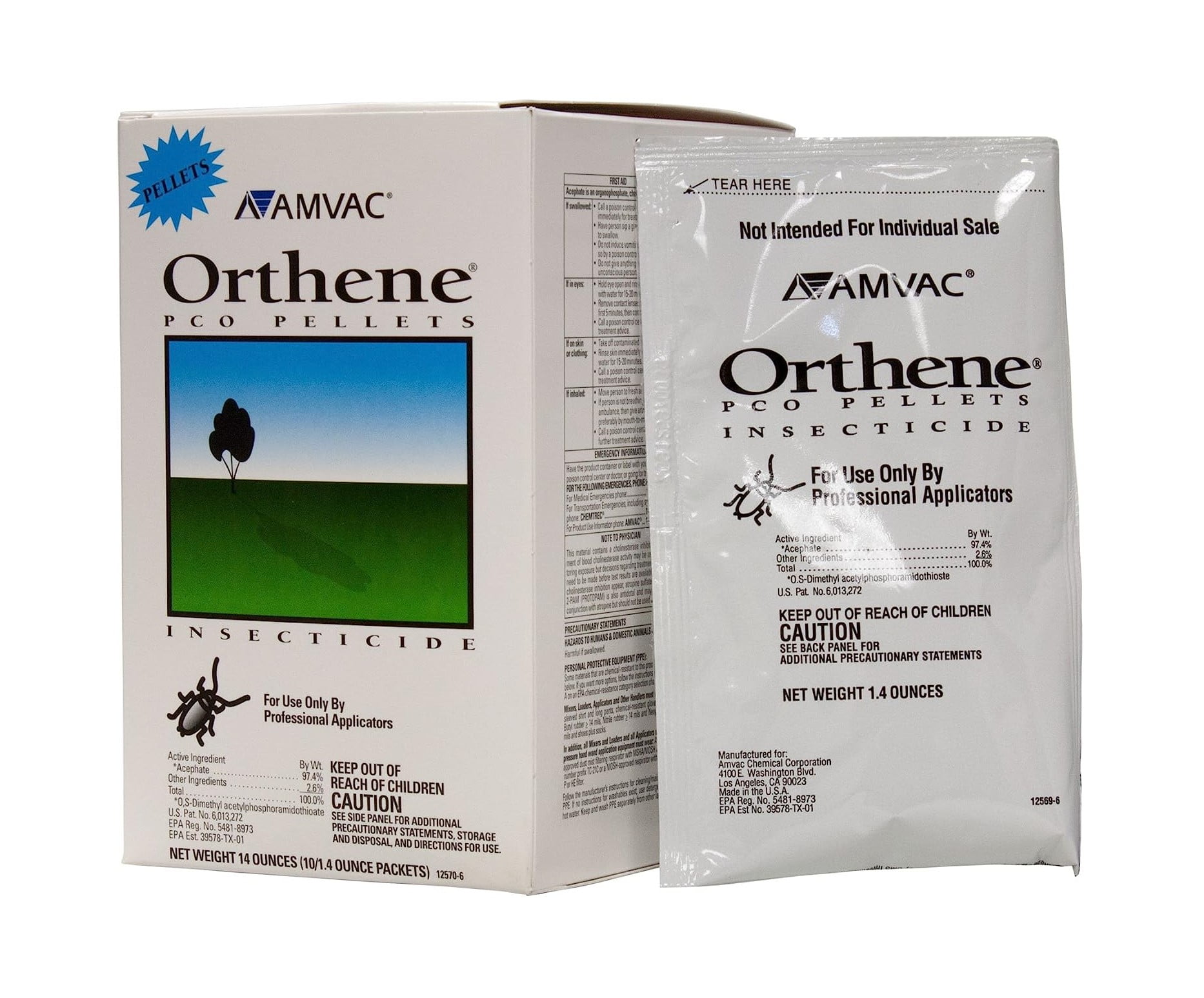 Orthene PCO Pellets - Great For Stopping Pantry Pests - 1 box (10 packets x 1.4 oz) by AMVAC