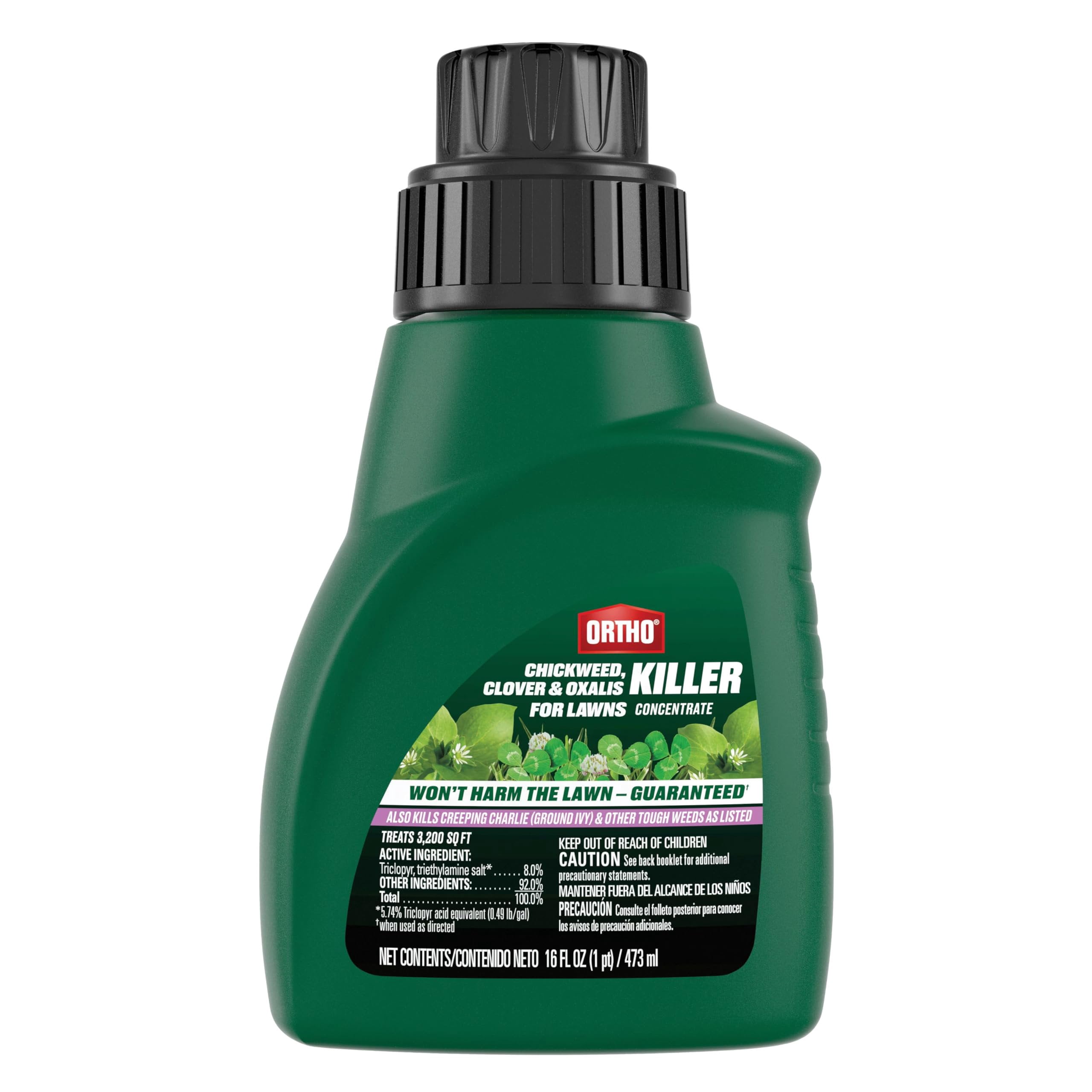 Ortho Chickweed, Clover and Oxalis Killer for Lawns Concentrate, Kills Weeds to The Roots, Also Kills Creeping Charlie and Wild Violet, 16 oz.