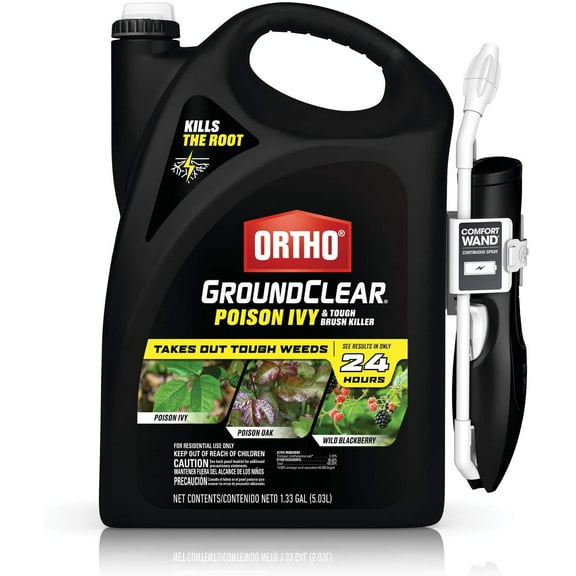 Ortho GroundClear Poison Ivy & Tough Brush Killer with Comfort Wand, 1.33 Gallon