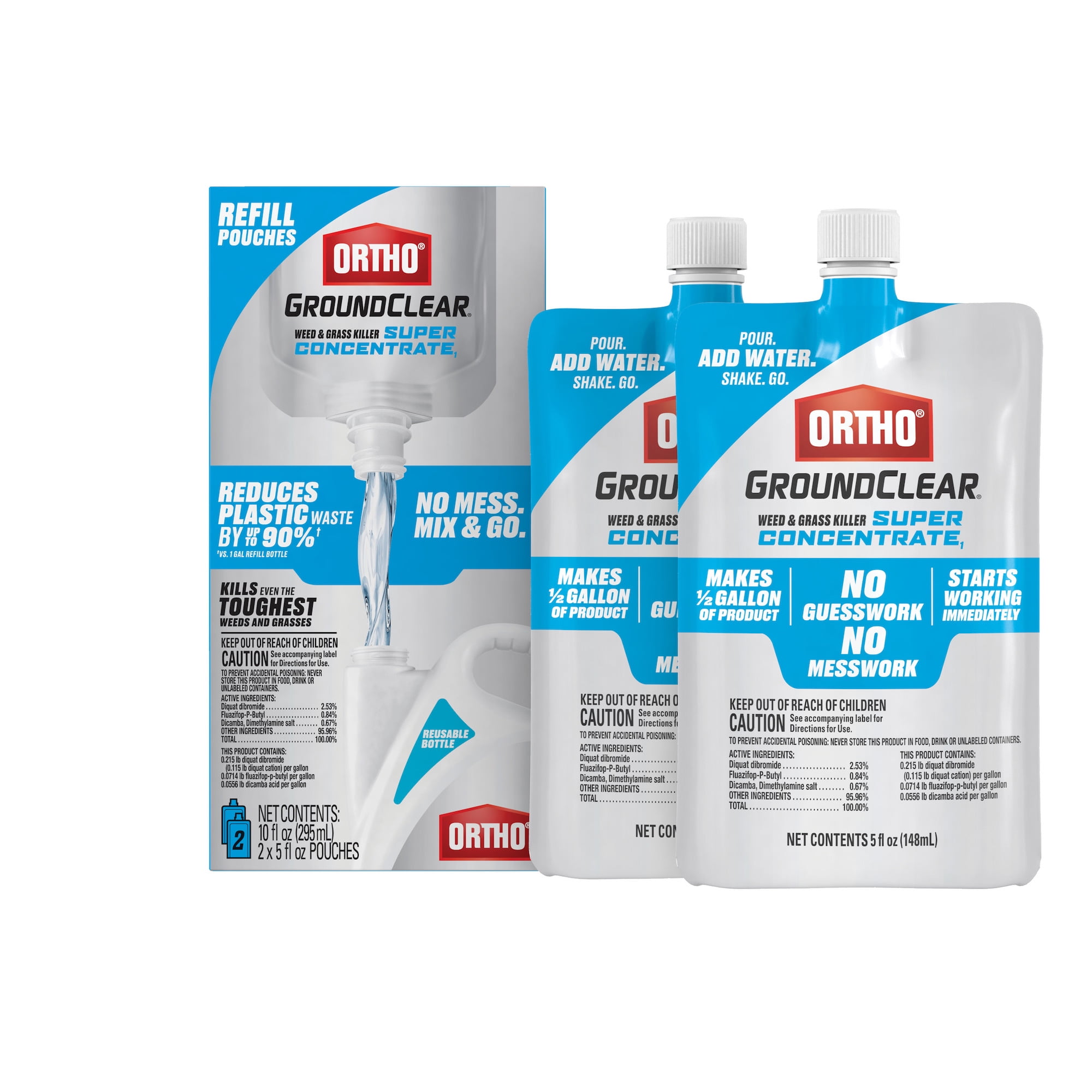 Ortho GroundClear Weed & Grass Killer Super Concentrate1, Refill, 2x5oz