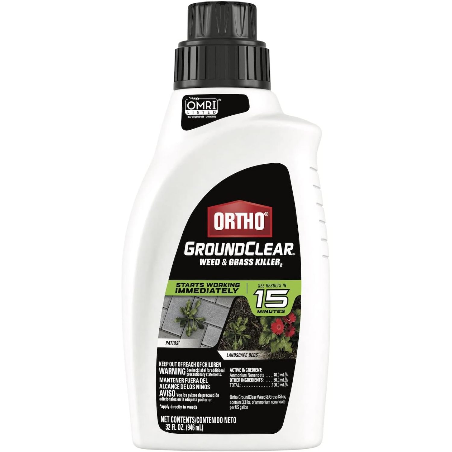 Ortho GroundClear Weed & Grass Killer2 Concentrate, Quickly Kills