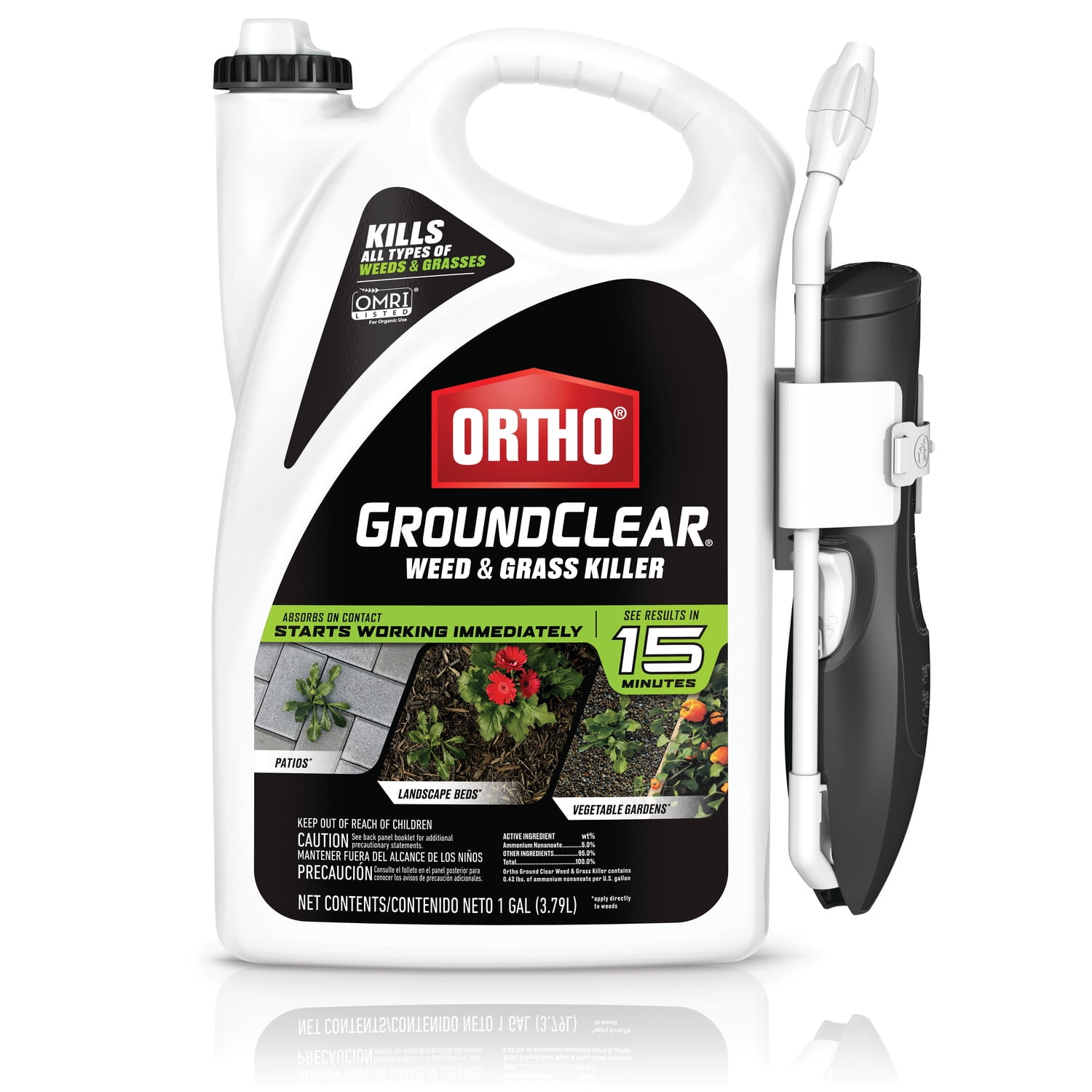 Ortho GroundClear Weed and Grass Killer with Comfort Wand, Kills Moss and More, 1 gal.