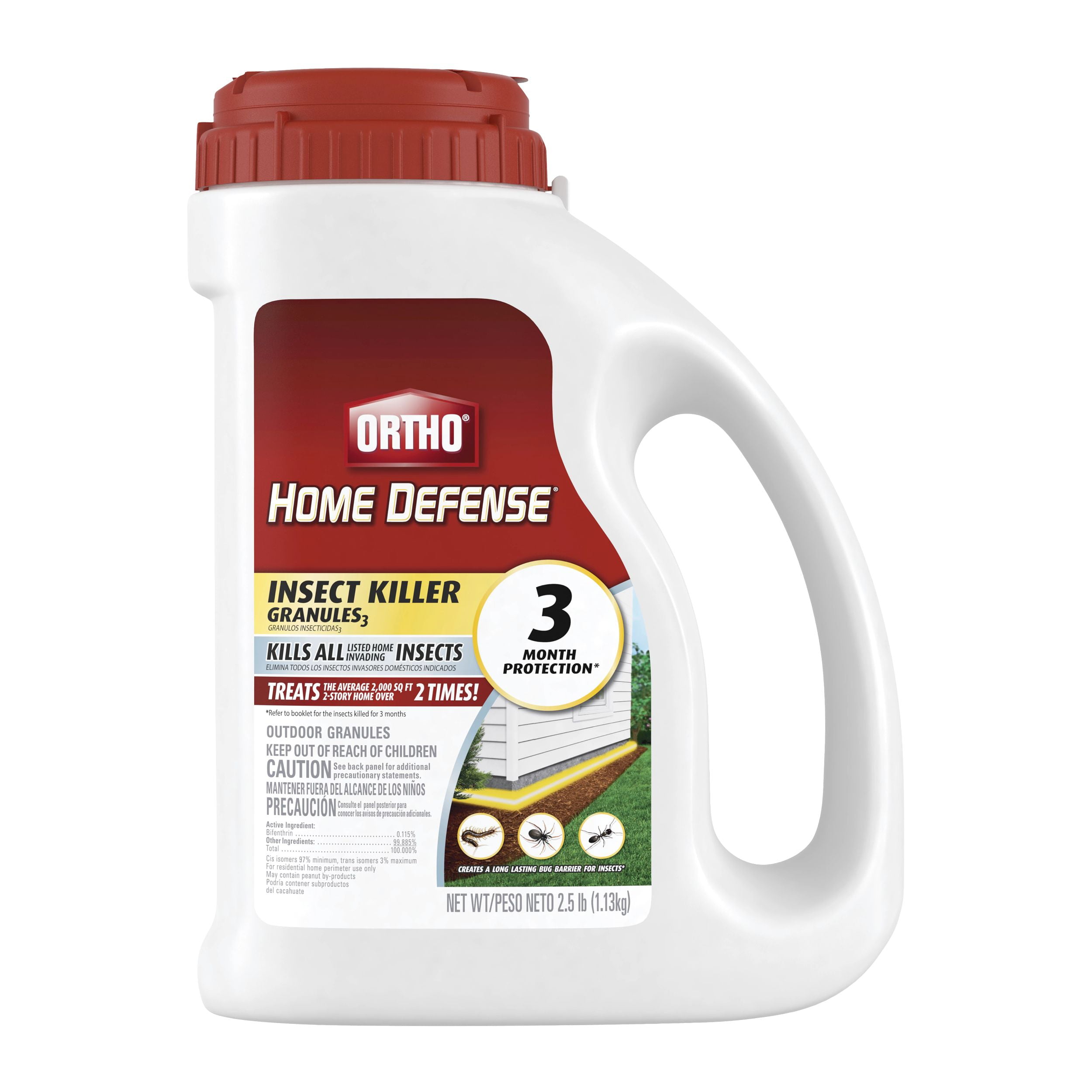 Ortho Home Defense Insect Killer Granules, Creates a Bug Barrier Around the Home, 2.5 lbs.